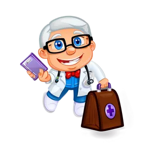 Cartoon Doctor With Glasses Png Juk PNG Image