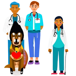 Cartoon Doctor With Patients Png Uhb PNG Image