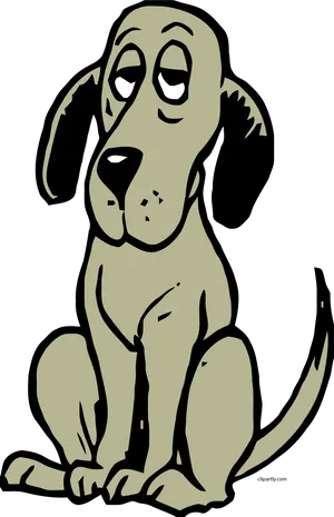 Cartoon Dog Looking Bored PNG Image