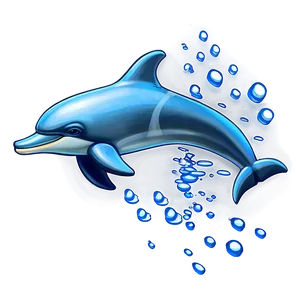 Cartoon Dolphin Splash Png Ljn PNG Image