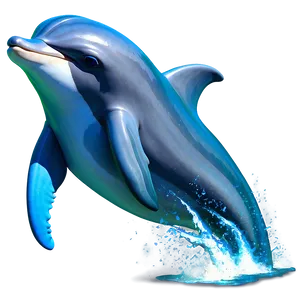 Cartoon Dolphin Surfing Png Sbj PNG Image