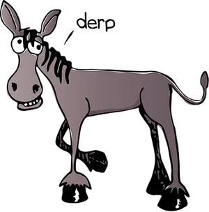 Cartoon Donkey Derp Expression PNG Image