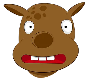 Cartoon Donkey Face Graphic PNG Image