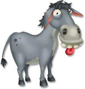 Cartoon Donkey Sticking Out Tongue PNG Image