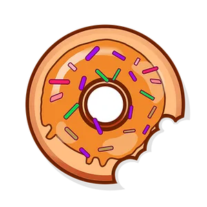 Cartoon Donutwith Sprinkles.png PNG Image