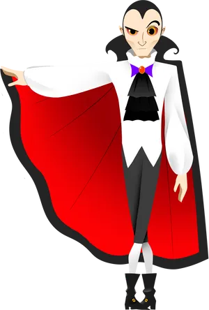 Cartoon Dracula Red Cape PNG Image