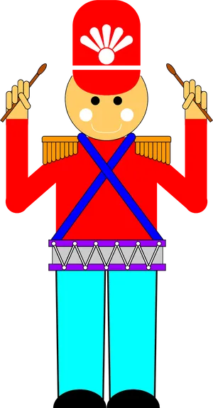 Cartoon Drummer Soldier Illustration PNG Image