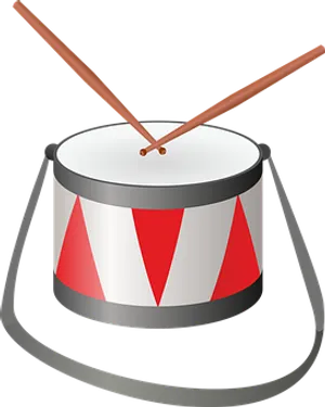 Cartoon Drumwith Drumsticks PNG Image