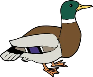 Cartoon Duckwith Capand Sunglasses PNG Image