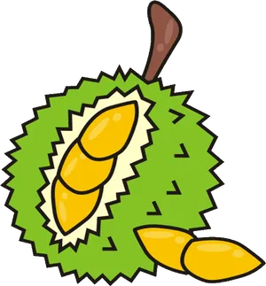 Cartoon Durian Fruit Vector PNG Image