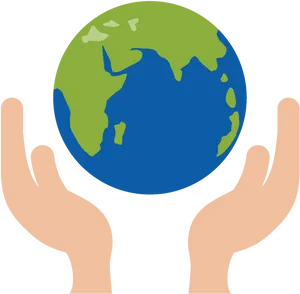 Cartoon Earthin Hands PNG Image