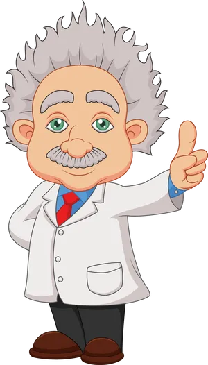 Cartoon_ Einstein_ Thumbs_ Up PNG Image