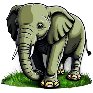 Cartoon Elephant In Nature Png Qfq PNG Image