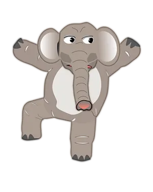 Cartoon Elephant Shrugging PNG Image