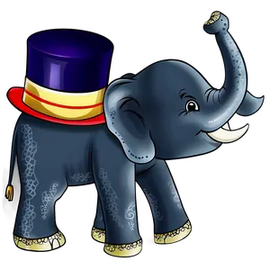 Cartoon Elephant With Hat Png 06272024 PNG Image