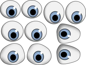 Cartoon Eyeballs Collection PNG Image