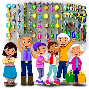 Cartoon Family Celebration Png Ray36 PNG Image