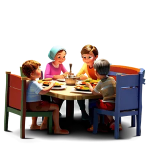 Cartoon Family Dinner Png Gng93 PNG Image