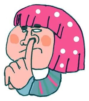 Cartoon Finger On Nose Sticker PNG Image