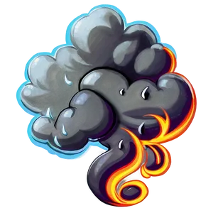 Cartoon Fire Smoke Png Aho PNG Image