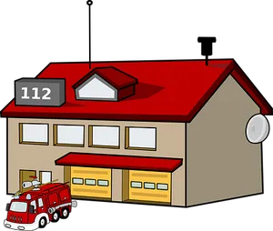 Cartoon Fire Station112 PNG Image