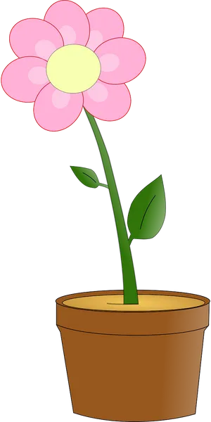 Cartoon Flowerin Pot PNG Image