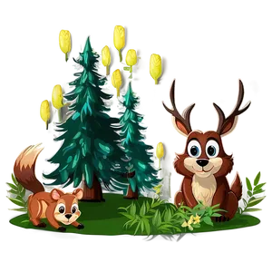 Cartoon Forest Animals Clipart Png Wad22 PNG Image