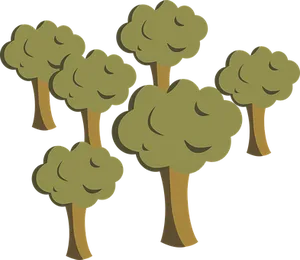Cartoon Forest Vector Illustration PNG