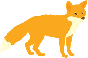 Cartoon Fox Standing Profile PNG Image