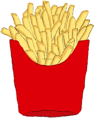 Cartoon French Fries Illustration PNG Image