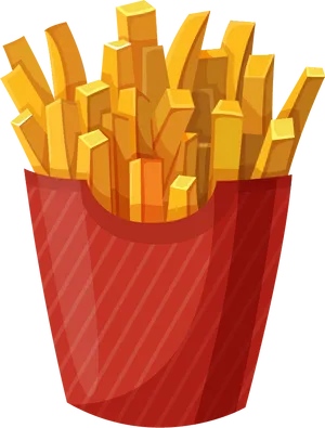 Cartoon French Fries Illustration PNG Image