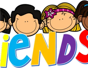 Cartoon Friends Together PNG Image