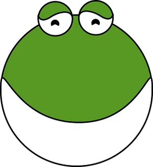 Cartoon Frog Face Graphic PNG Image