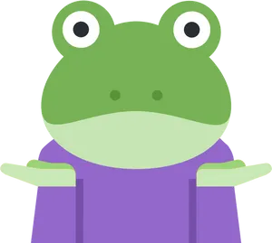 Cartoon Frog Shrugging PNG Image