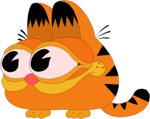 Cartoon Garfield Sitting PNG Image