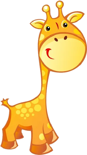 Cartoon Giraffe Standing PNG Image