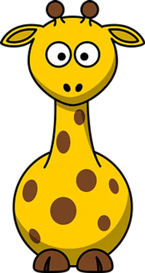 Cartoon Giraffe Yellow Background PNG Image