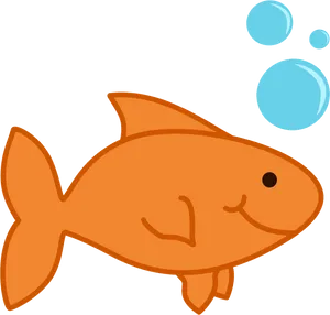 Cartoon Goldfish Swimming PNG Image