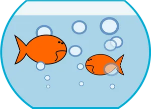 Cartoon Goldfishin Bowl PNG Image