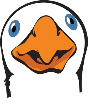 Cartoon Goose Face Graphic PNG Image