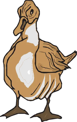 Cartoon Goose Standing Profile PNG Image