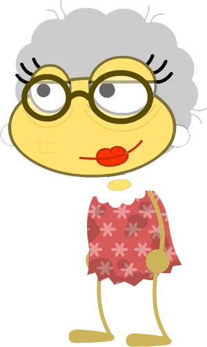 Cartoon Grandmother Character PNG Image