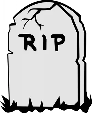 Cartoon Gravestone R I P PNG Image