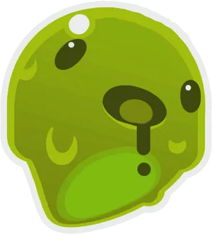 Cartoon Green Slime Sticker PNG Image