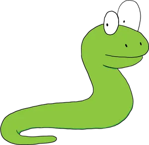 Cartoon Green Worm PNG Image