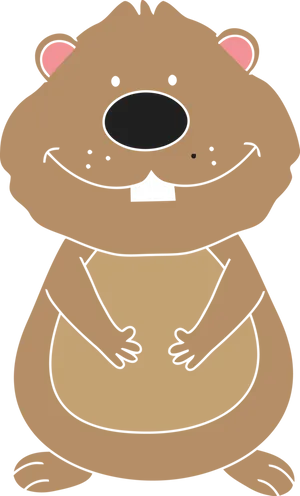 Cartoon Groundhog Standing PNG Image