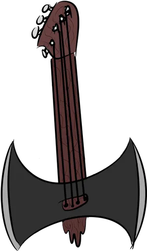 Cartoon Guitar Dagger Illustration PNG Image