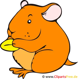 Cartoon Hamster Eating Treat PNG Image