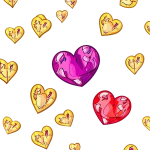 Cartoon Heart Pattern Png Woj70 PNG Image