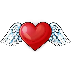 Cartoon Heart With Wings Png Ieq PNG Image